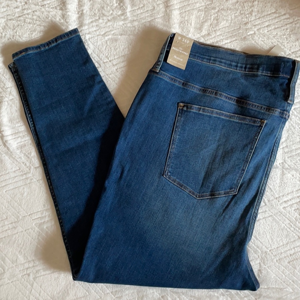 MADEWELL roadtripper high waisted skinny blue jeans
